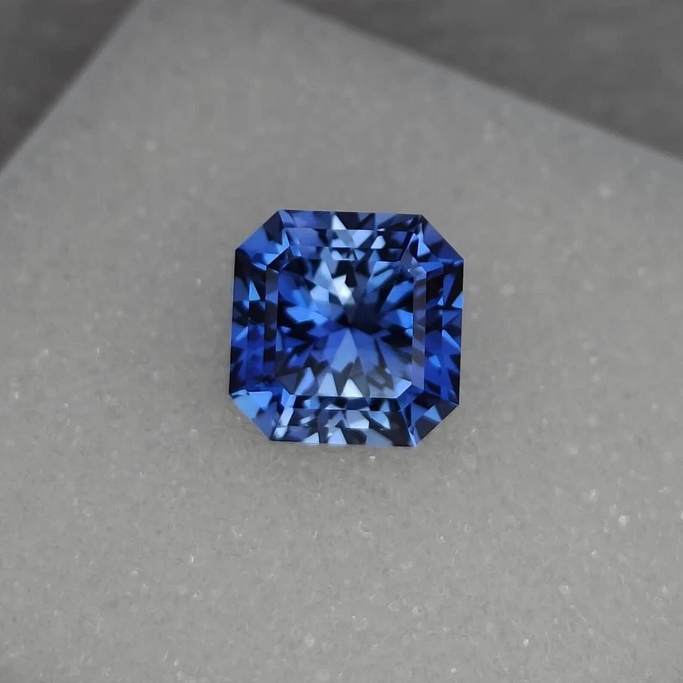 AAA+ 15.6 Ct Natural Kashmiri Blue Sapphire Asscher Cut Certified Loose Gemstone