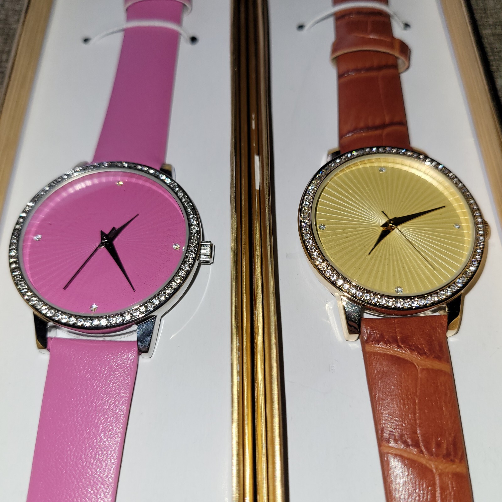 Two Women’s Manhattan by Croton Analog 38mm Dial Causal Round Watches CM404254