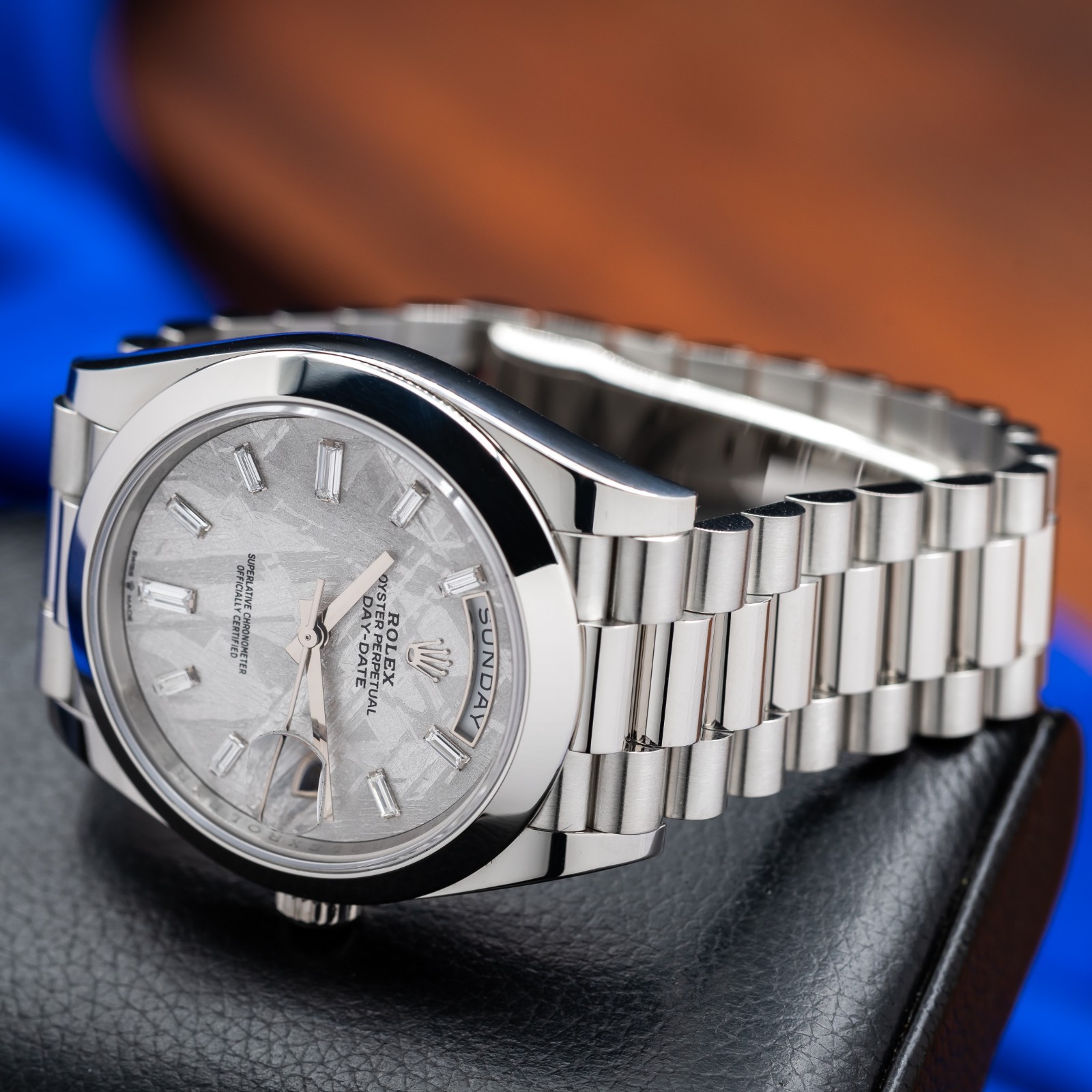 ROLEX Day-Date 40 Platinum President Meteorite Dial 228206