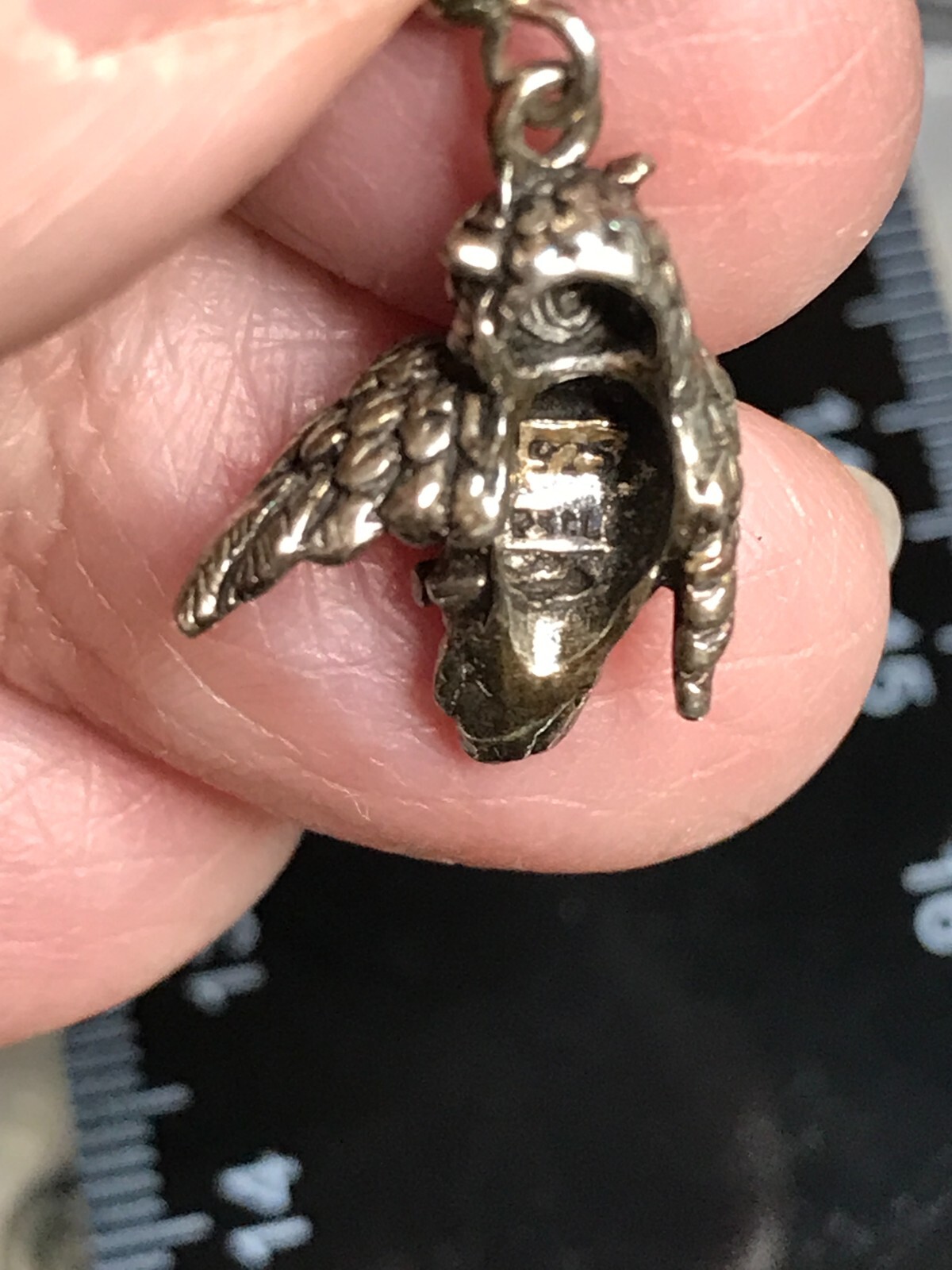 Sterling Silver Vintage PETER STONE 3D Wing Out Owl Earrings PSCL