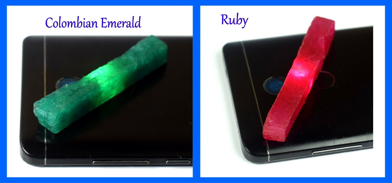 Natural 120 Ct Ruby & Colombian Emerald Gemstone Slice Rough Pair GH116