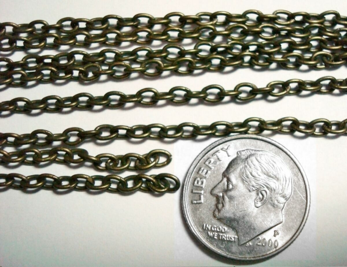 3 ft 3x2mm Antique bronze plated cable link jewelry making beading chain PCH020