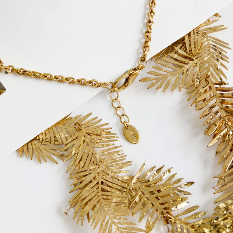 New 16″ Zara Leaves Collar Statement Necklace Retro Women Party Vacation Jewelry