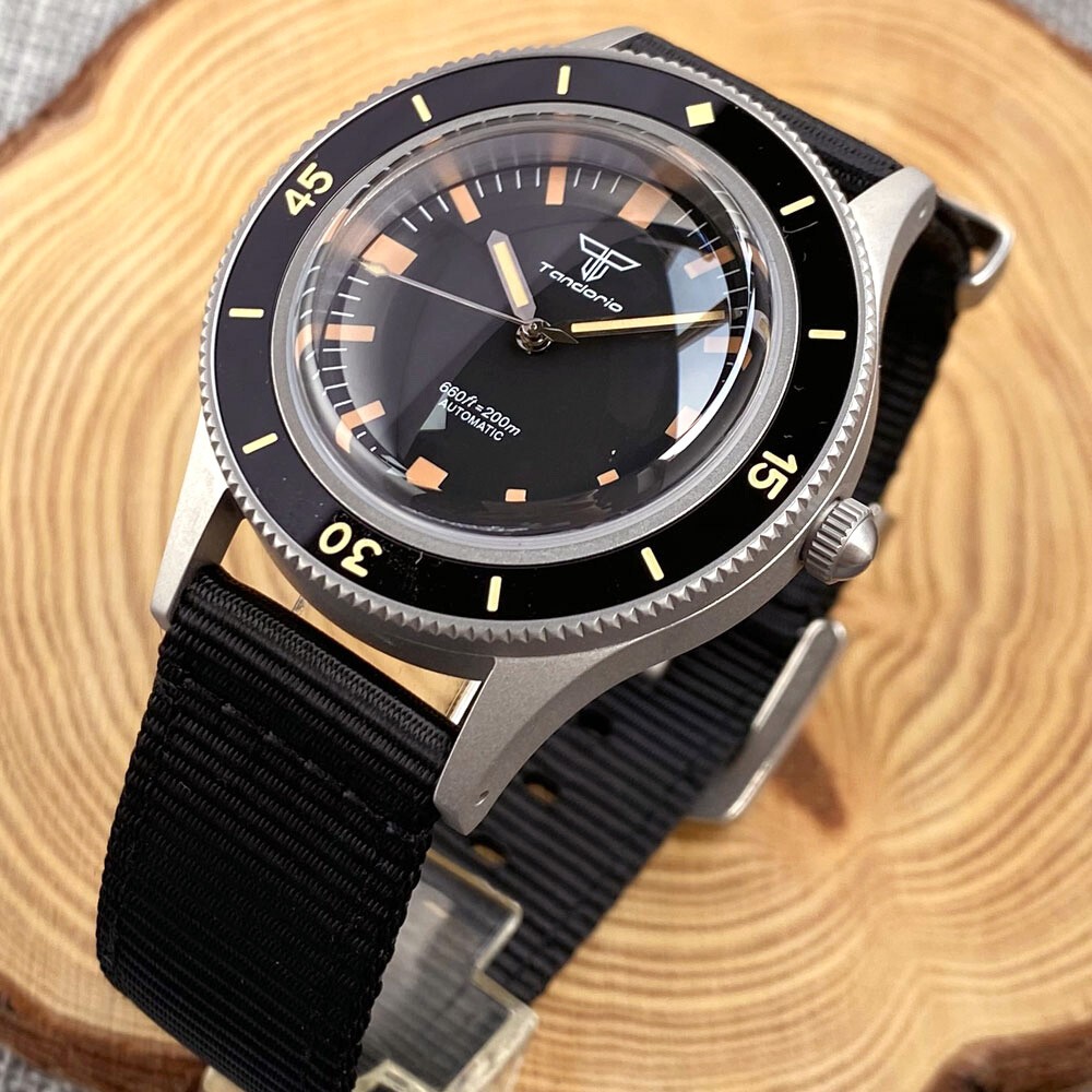 NH35A PT5000 Tandorio 40mm Black Dial Lume Auto 20ATM Diving Men Watch 120 Click