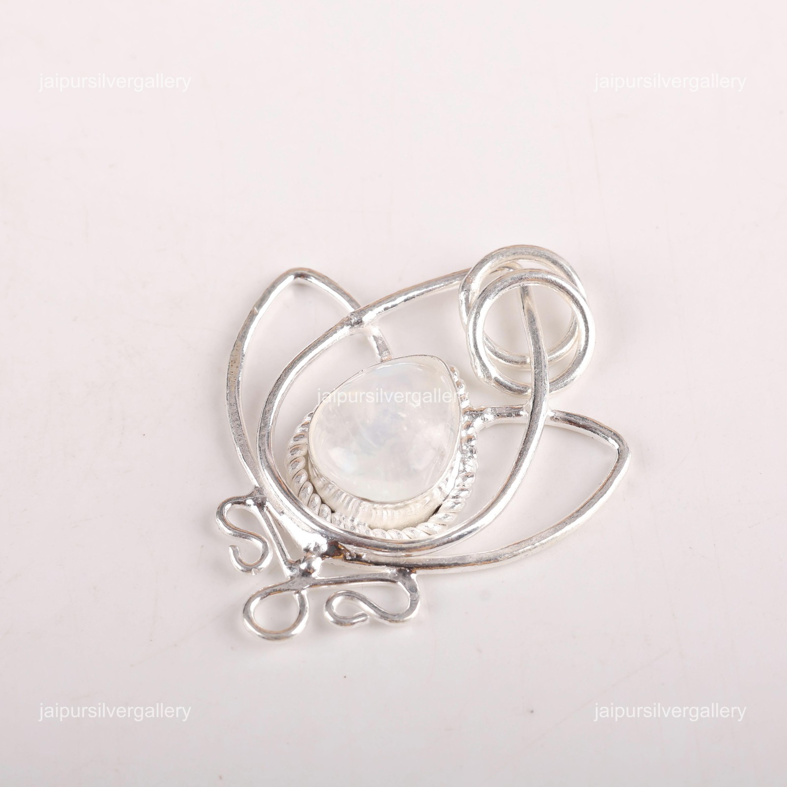 Rainbow Moonstone Gemstone Jewelry 925 Silver Handmade Pendent 1.44″ For Mother