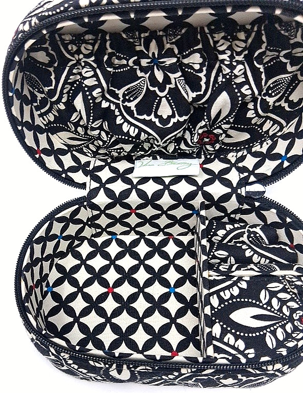 Vera Bradley Travel Jewelry Case Zip Around Quilted 6½”×4″×3¼”