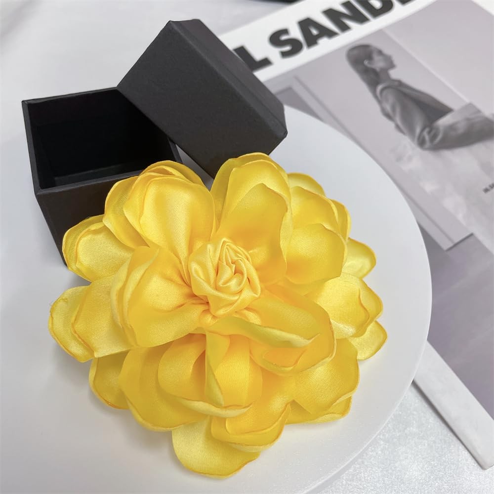 Dainty Fabric Rose Flower Large Brooch Lapel Pins Flower Brooches Pin Classic