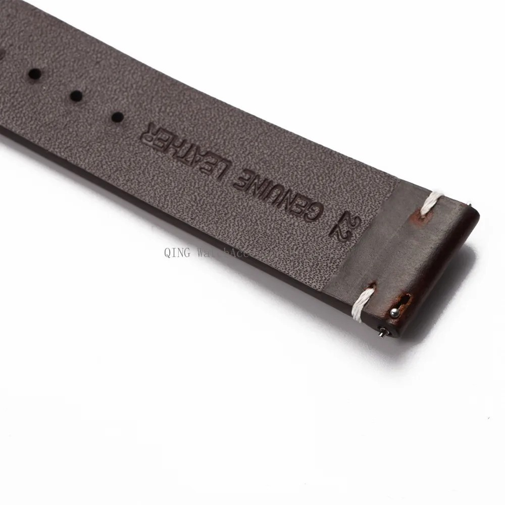 Retro Oil Wax Genuine Leather Watch Band 18 19 20 21 22 24mm Thin Cowhide Strap.