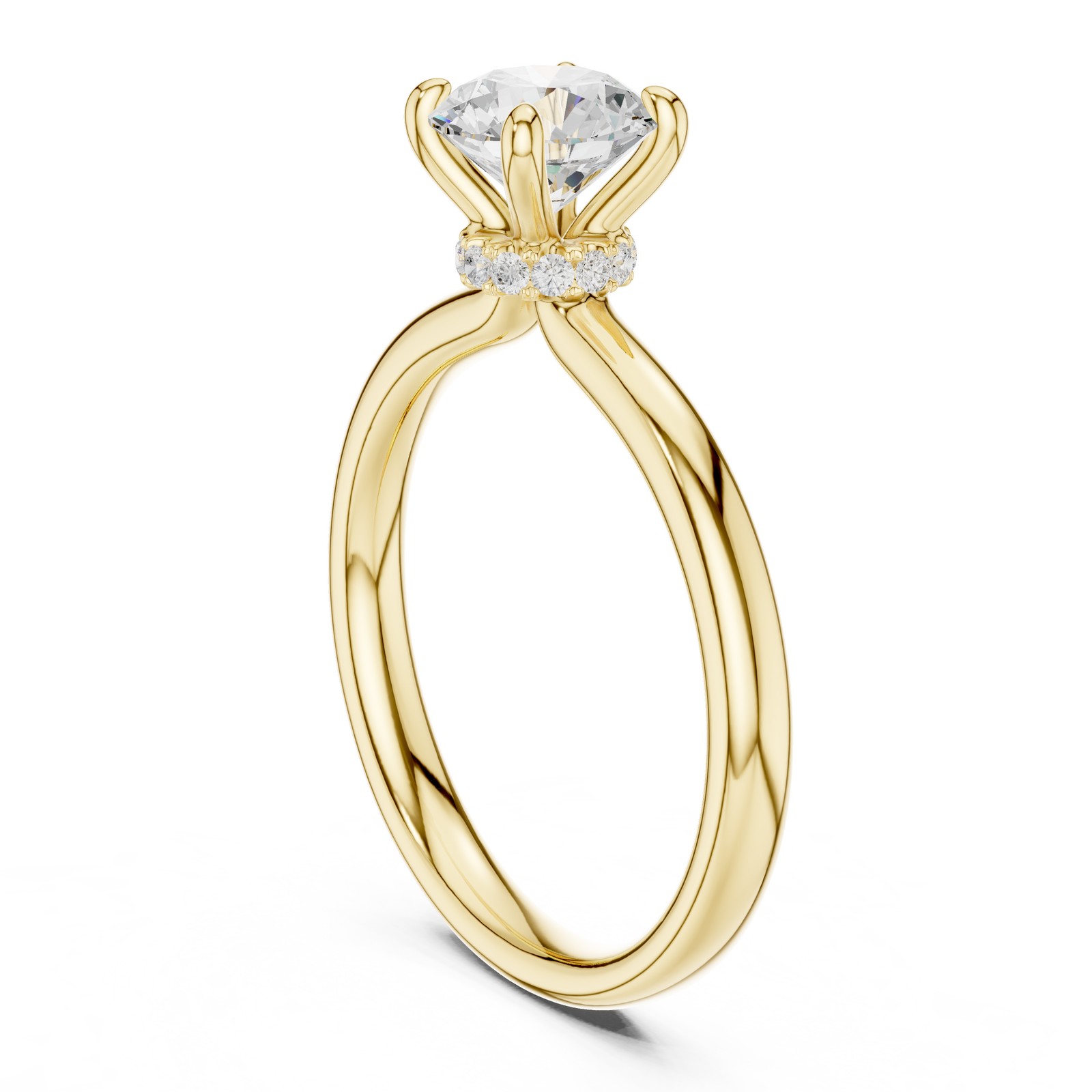 Certified VVS1 Natural Diamond Elegant Engagement Anniversary Ring 14K Gold Over
