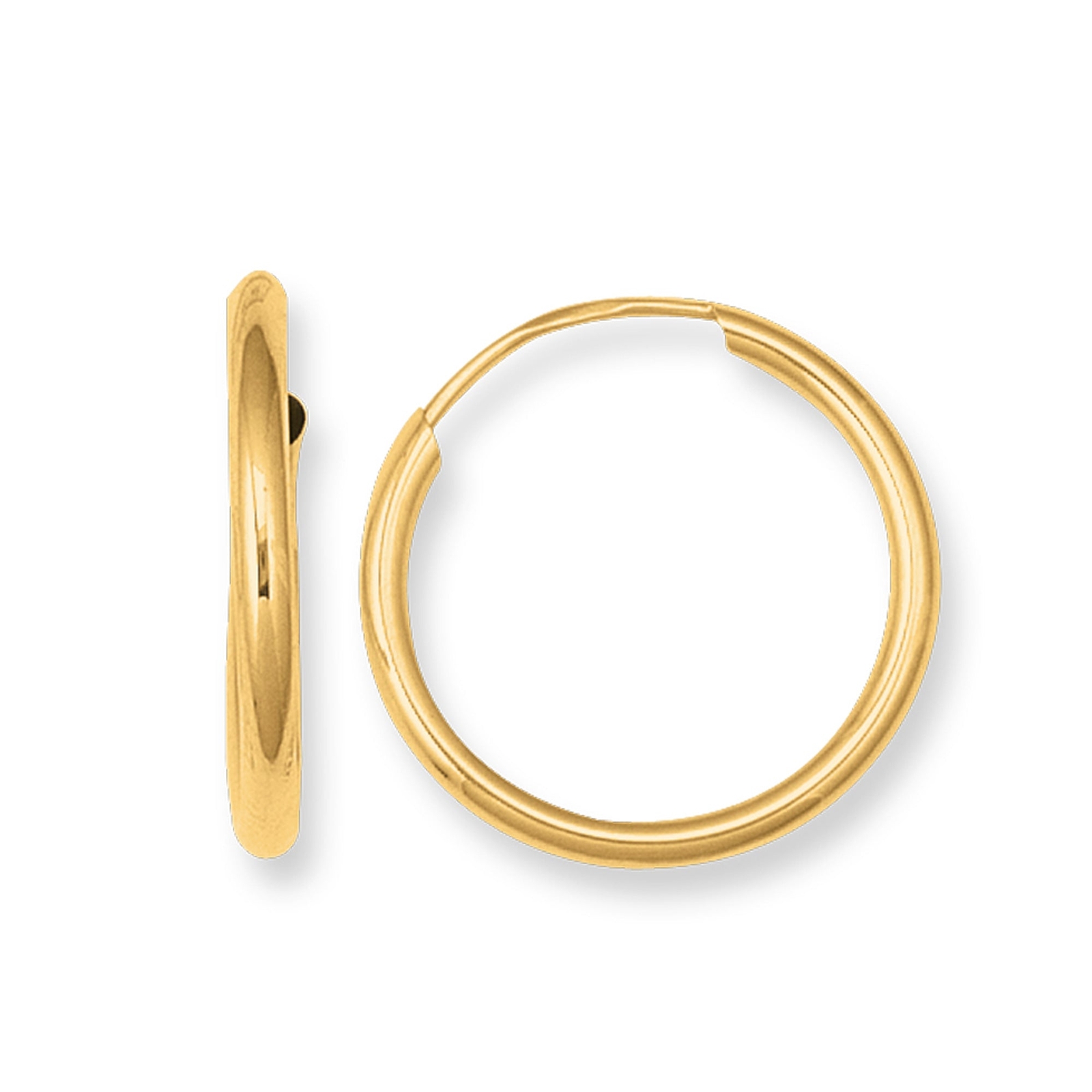 14K Yellow Gold Endless Round Hoop Earrings, 40mm