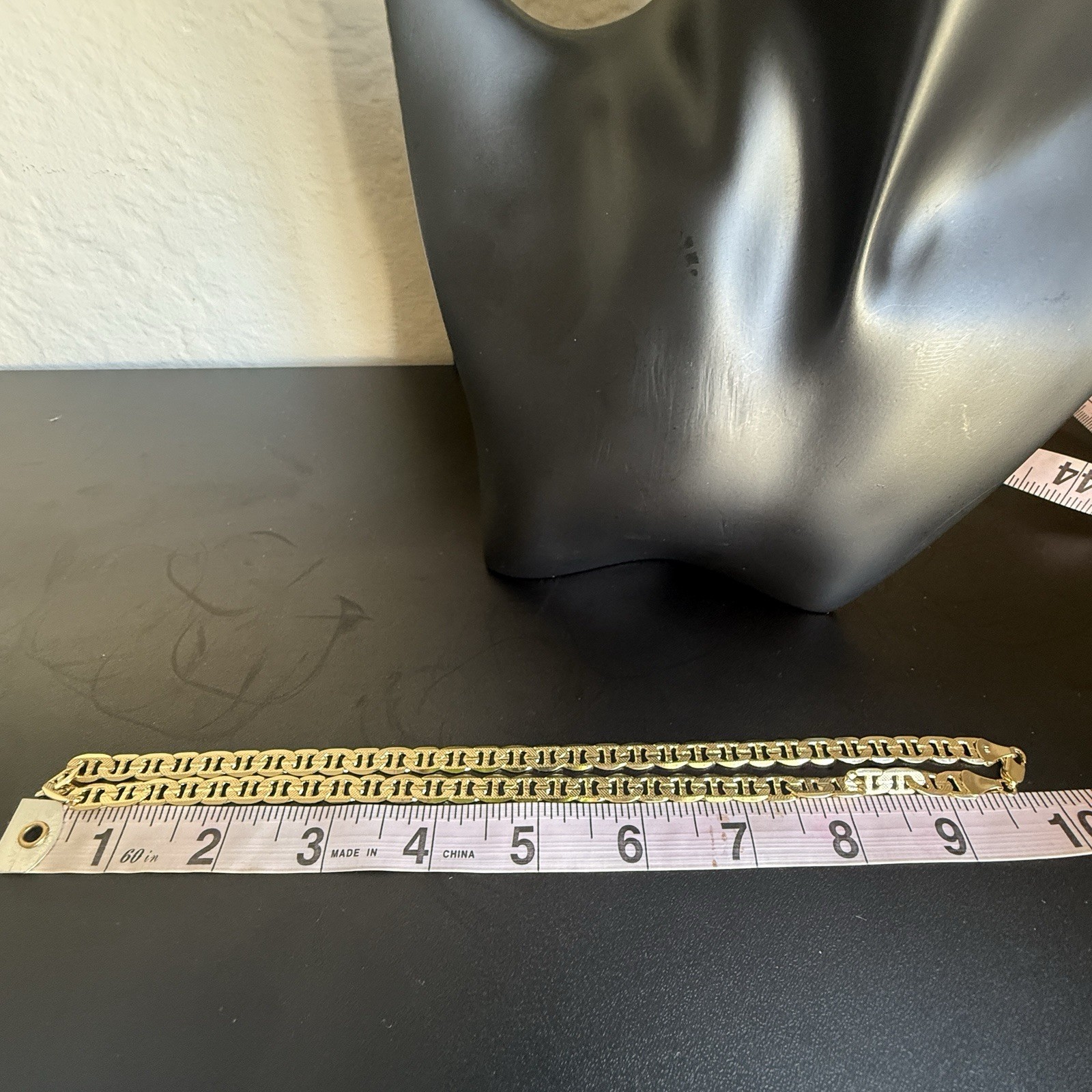 14K Gold Plated Flat Mariner Link Chain Necklace