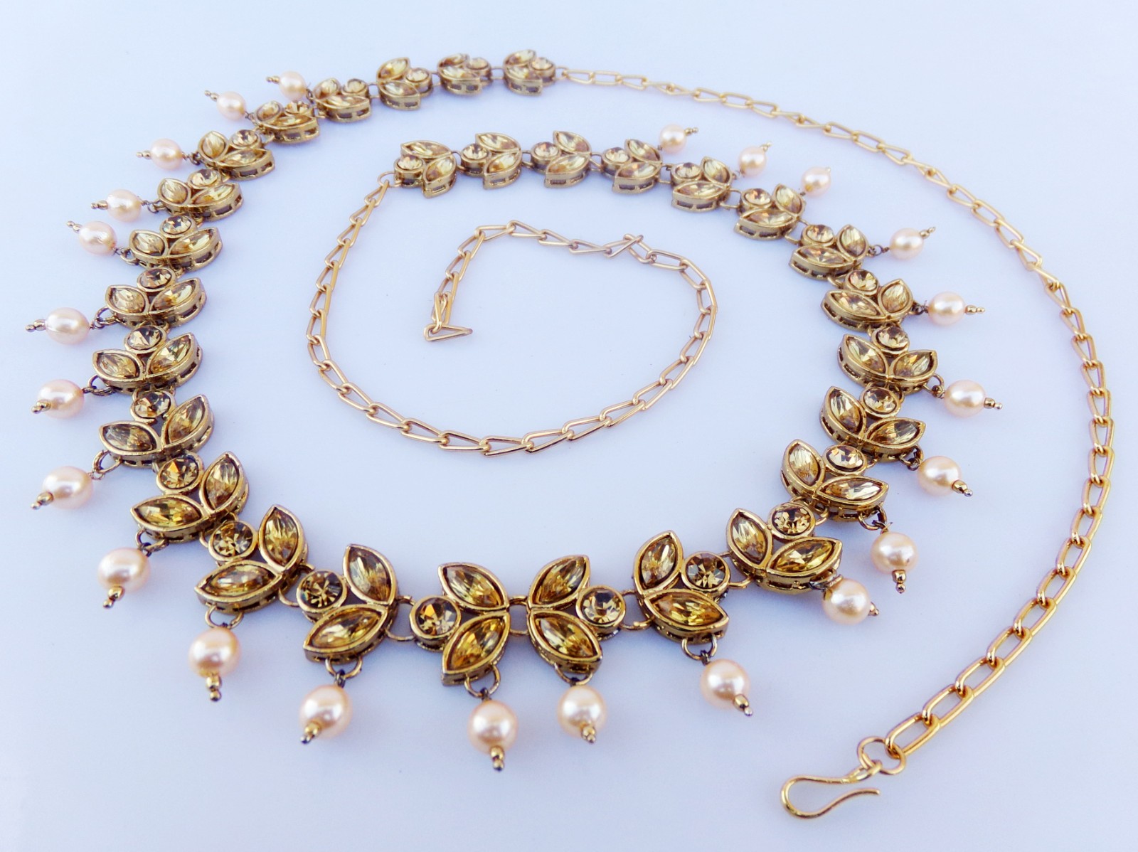 Gold Plated Body Waist Chain Adjustable Bridal Kamarbandh Belly Chain for Womens