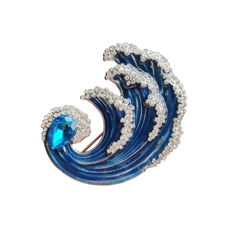 Luxury Wave Shape Brooch Fashion Women’s Accessory Pins Jewelry