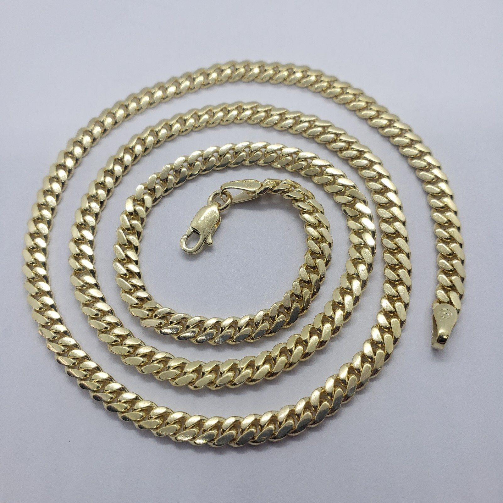 Authentic 14K Solid Yellow Gold Miami Cuban Link Chain Width 2.5mm-5mm 18″~30″