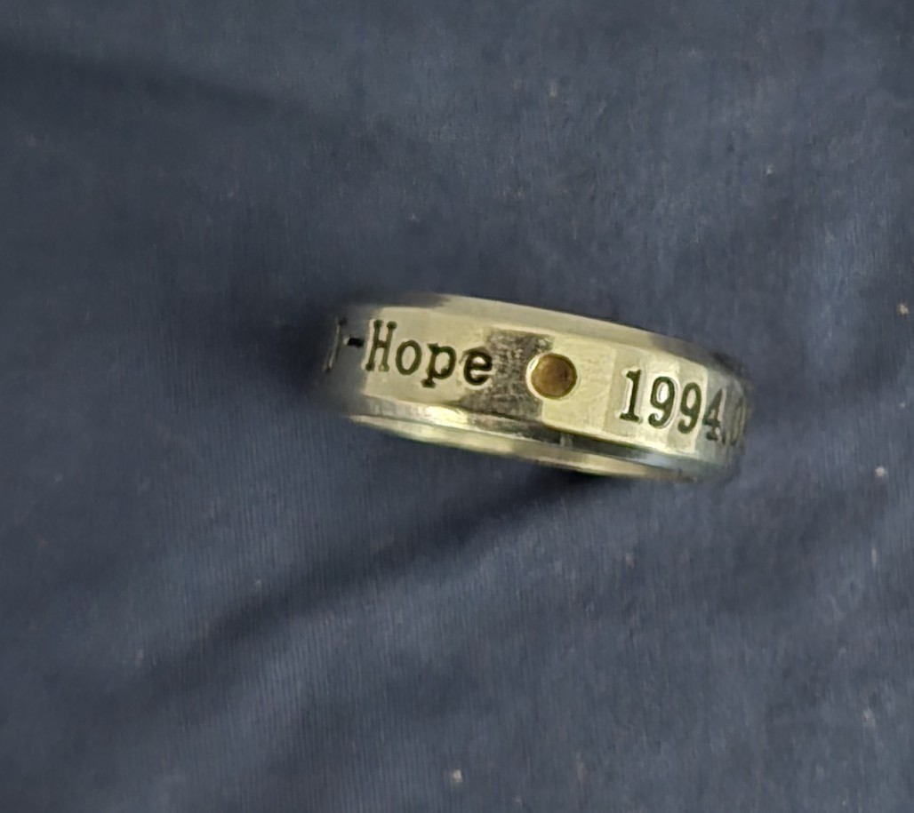 B502 BTS J-Hope 1994.02.18 Fan Ring Titanium Steel Pre-owned