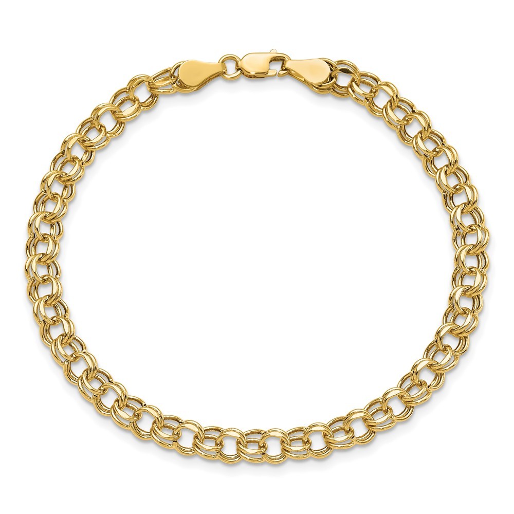 10k Yellow Gold 5mm Double Link 7.25 in Bracelet 2.27g Gift for Mother