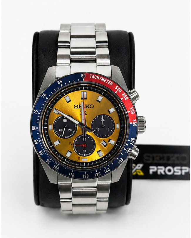 NEW Seiko Prospex SSC947 Speedtimer Solar Chronograph Yellow Dial Watch