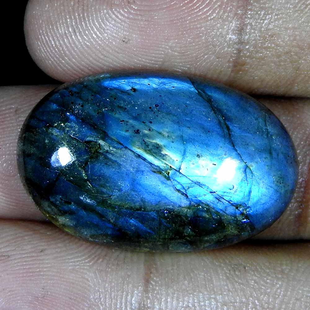 41.25 Ct Natural Blue Power Labradorite Oval Cab+ 29x18x7 Loose Gemstone