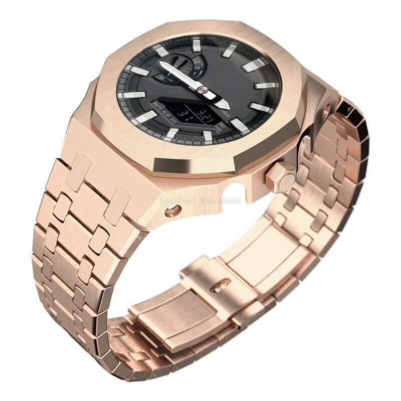 Gen 5th Metal Watch Bezel Case Mod Kit With Rubber Band For Casioak GA 2100/2110