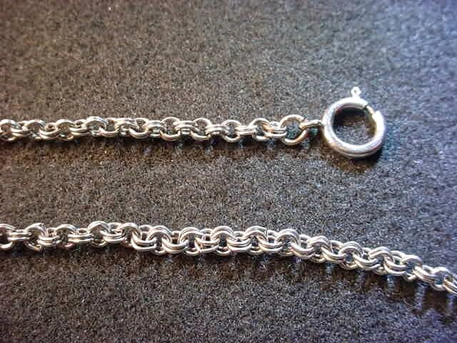 19 1/2 INCH BASE METAL SILVER COLOR POCKET WATCH CHAIN–ATTRACTIVE LINKS! #15