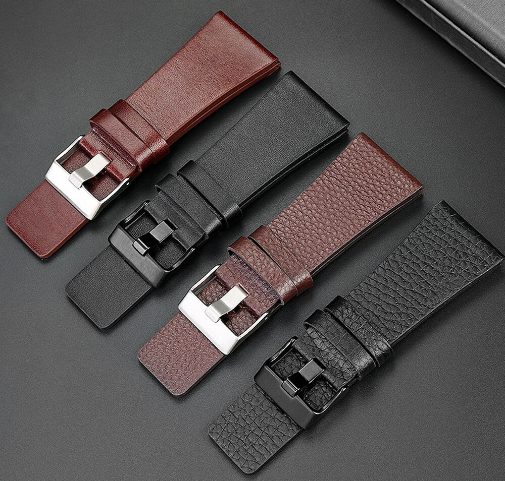 24 26 28 30 32mm Genuine Leather Strap Watch Band Strap For Diesel DZ Watches