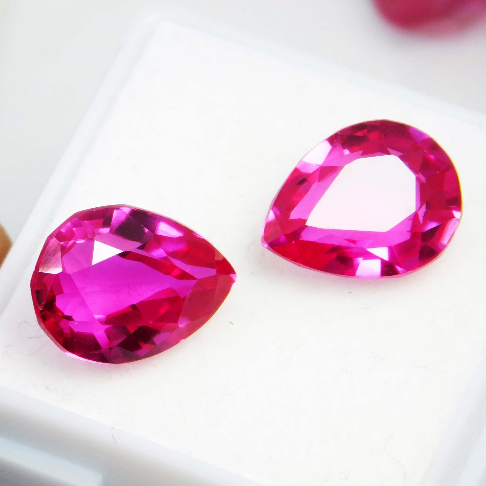 Certified 10.00 Ct Natural Mogok Pink Tourmaline Pear Cut Loose Gemstone Pair
