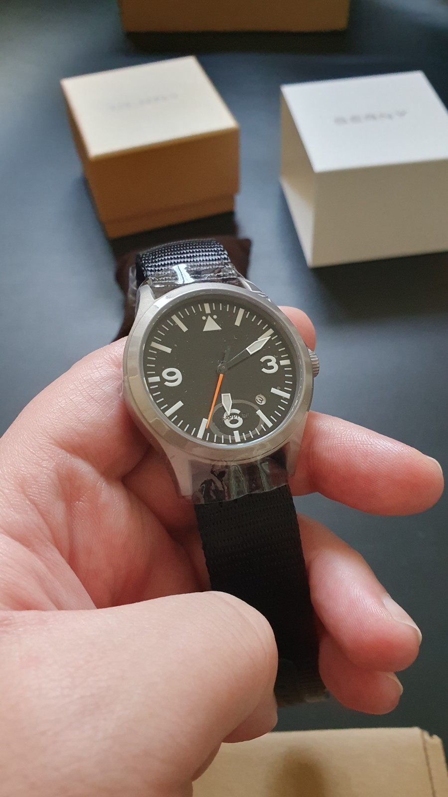 Berny titanium mechanical watch, sinn homage, free UK delivery