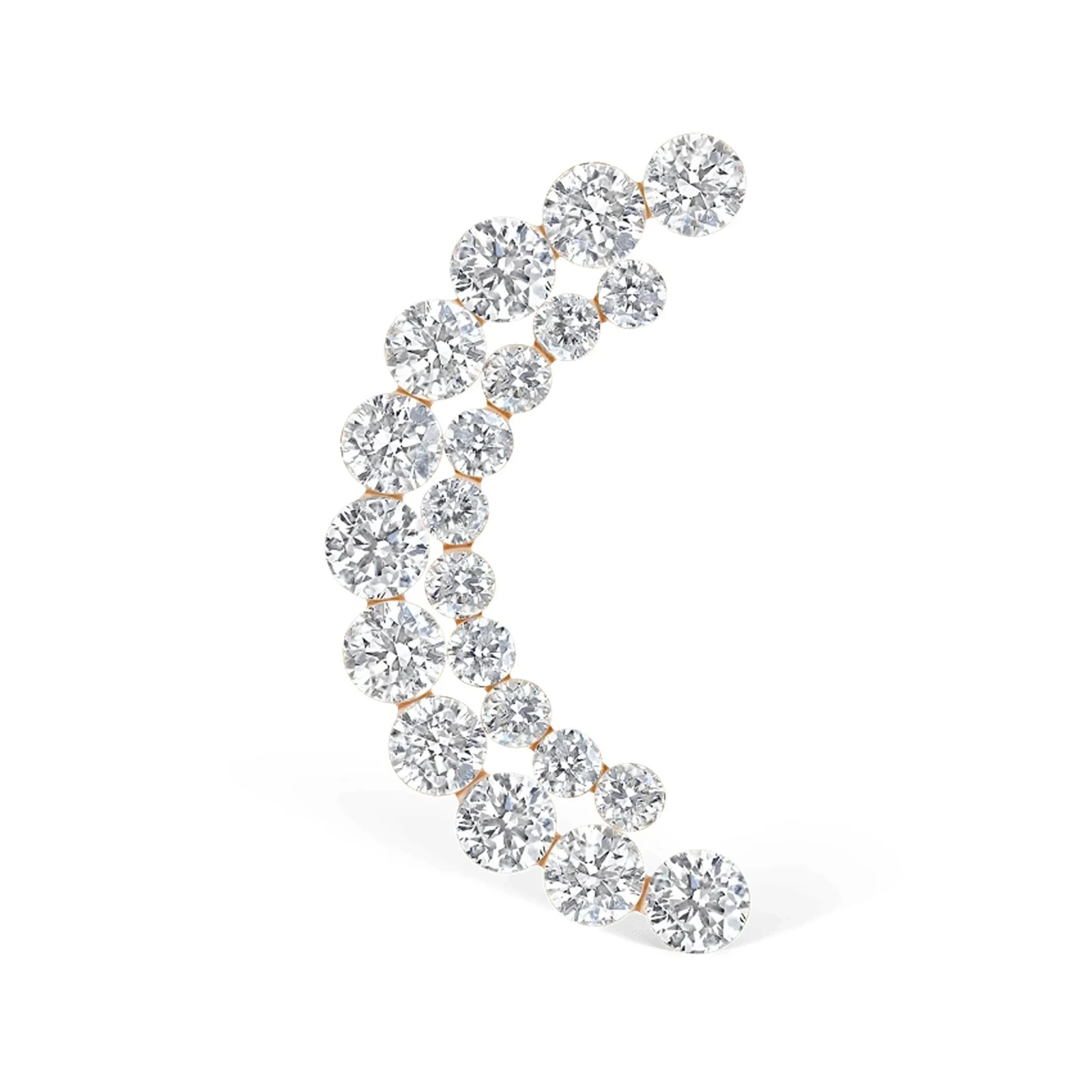 Crescent Moissanite Curve Helix Cartilage Stud 925 Sterling Silver
