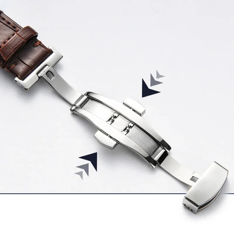 Correa Cuero PU Acanalado 18/20/22mm para Reloj Militar Unisex – with Wooden Box