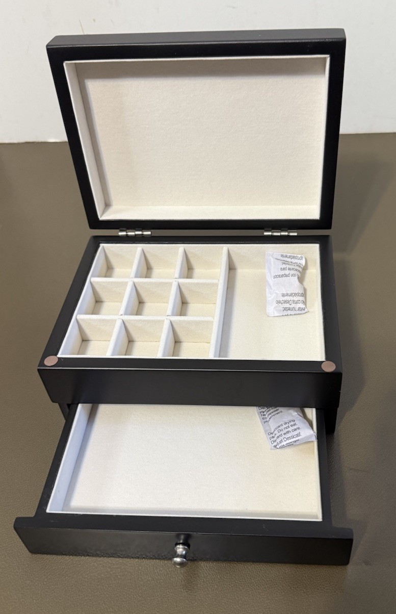 Small Mirror Jewelry Decorative Mini Wooden Table Top Jewelry Cabinet Box
