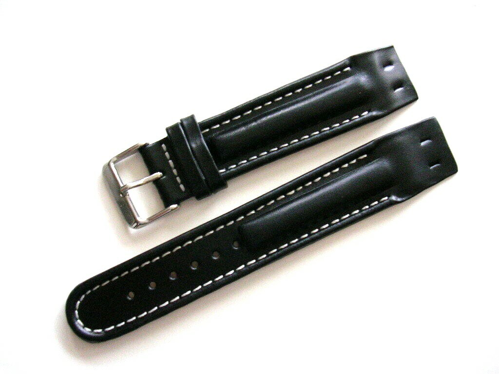 18mm Black Open End Aviator Pilot Military watch band strap IW SUISSE 19-20-22mm