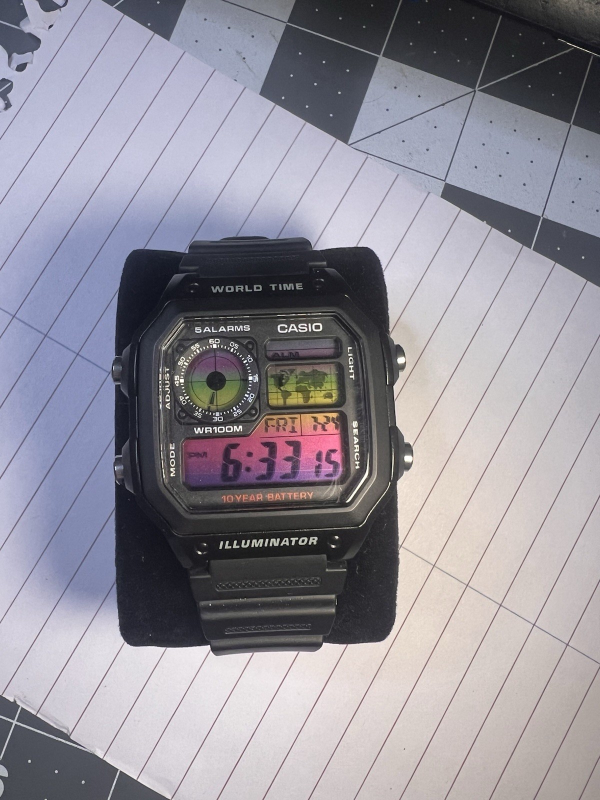 Casio AE1200 Royale Custom Mod With Extra Filters Moon Flag Colored Fade