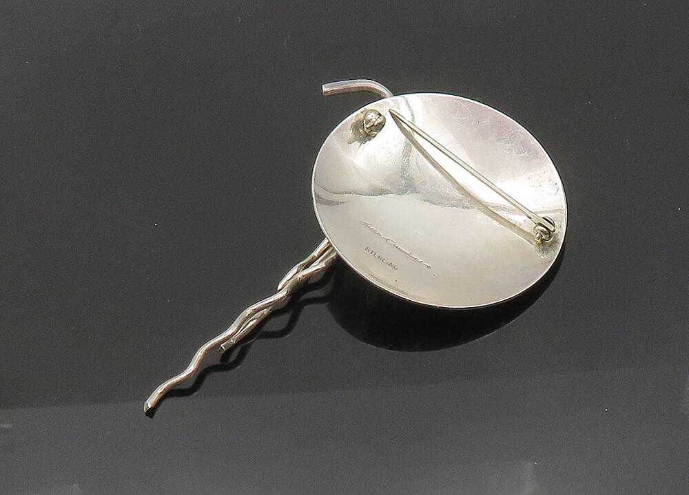 SUSAN CUMMINGS 925 Sterling Silver Vintage Shiny Modernist Brooch Pin BP8342