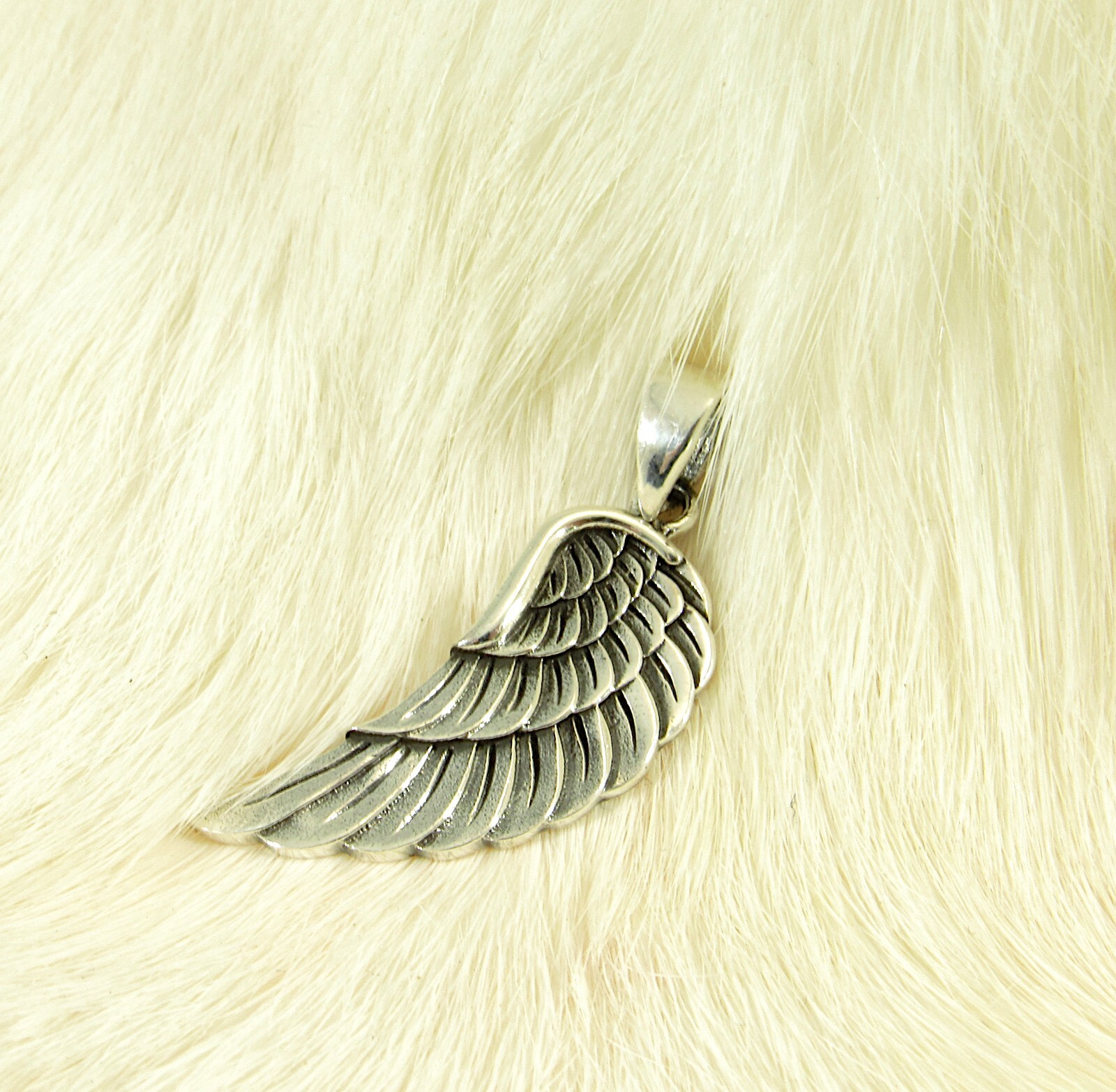 Handcrafted Solid 925 Sterling Silver ANGEL WING Pendant Hope & Protection Charm