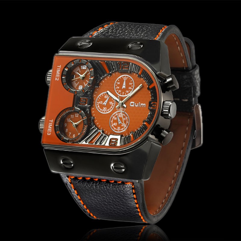 Oulm Men’s Large Dial Army Sport Watch Quartz 3 Decorative Subdials Gift for Men