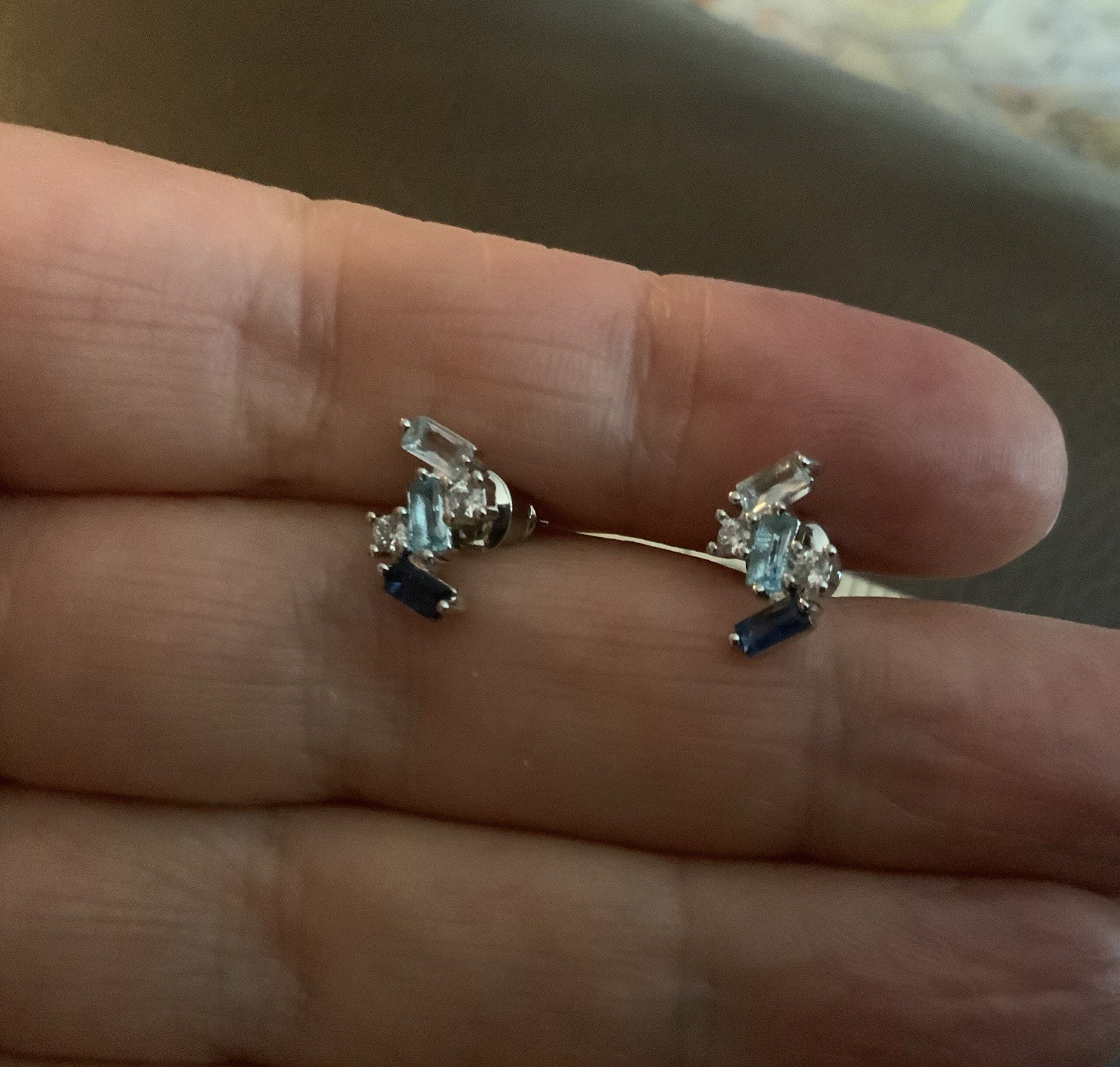 Art Deco Geometric Silver Crystal Museum Missoma Modern Art Earrings Stud Boho