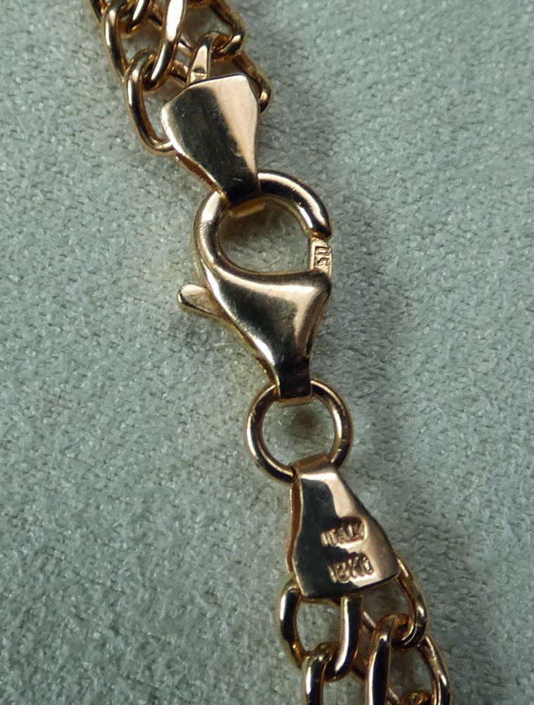 ROSS SIMONS 18K GOLD CHAIN NECKLACE 18″ LONG POLISHED FIGURE 8 STYLE LINK *RARE*