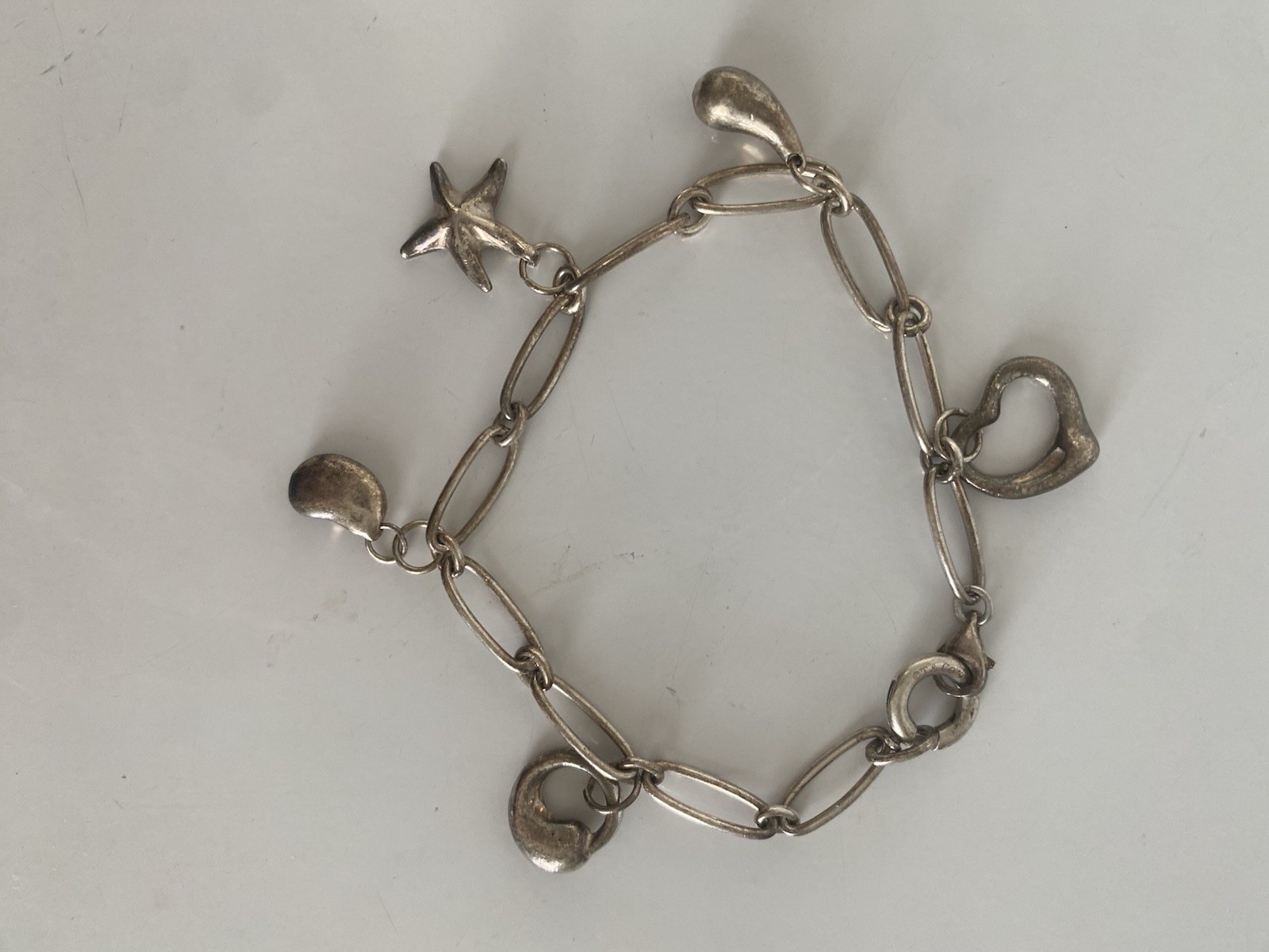 TIFFANY&CO ELSA PERETTI .925/STERLING CHARM BRACELET-7.25”