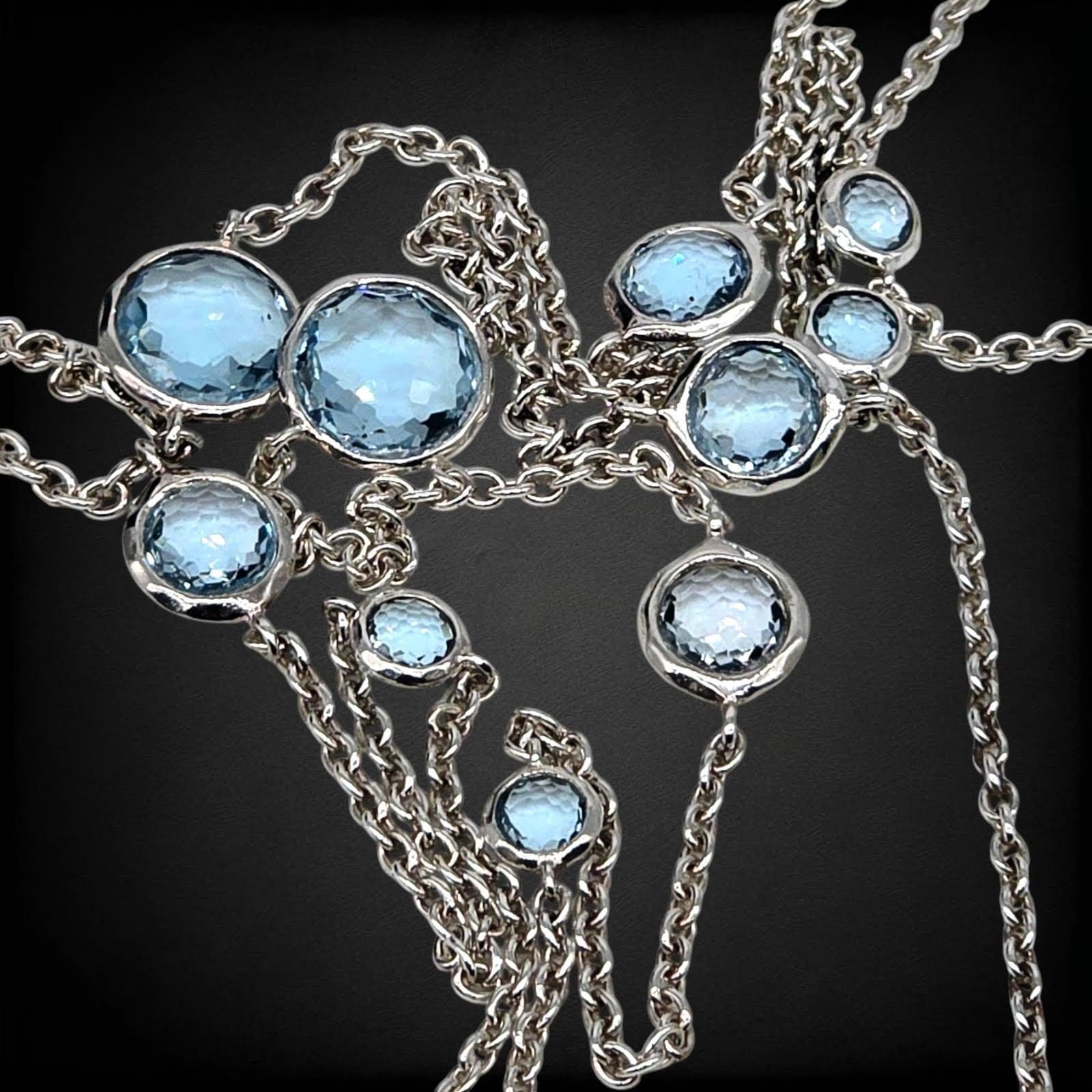 Ippolita Rock Candy 10 Stations Topaz Gemstones 38 Inch Necklace 925