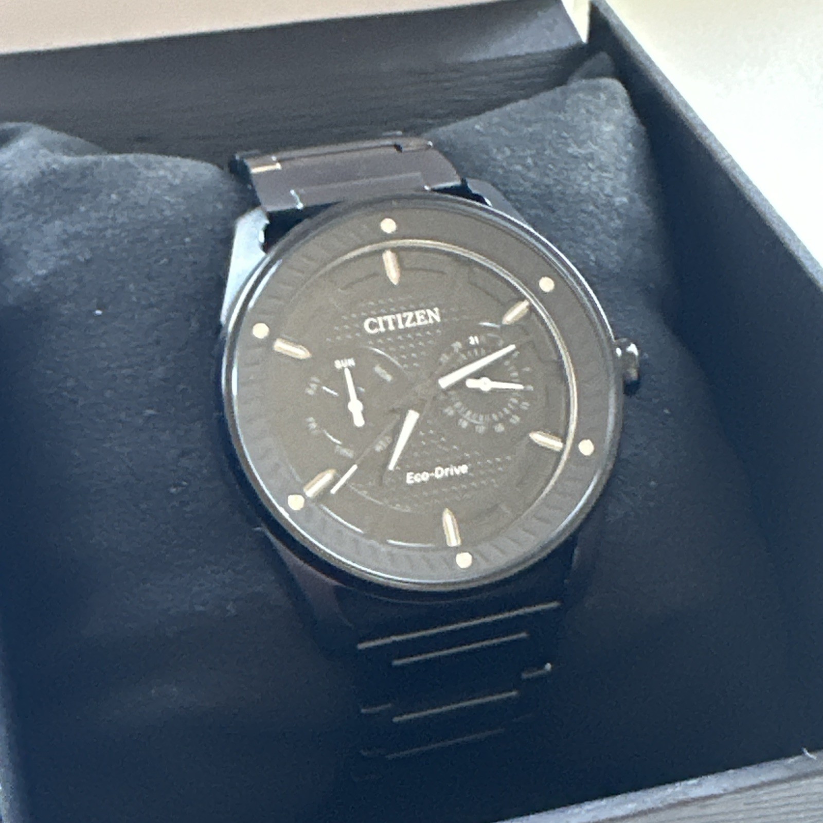 Citizen Men’s Sport Casual Day Date Eco-Drive Black Watch 42MM BU4025-59E