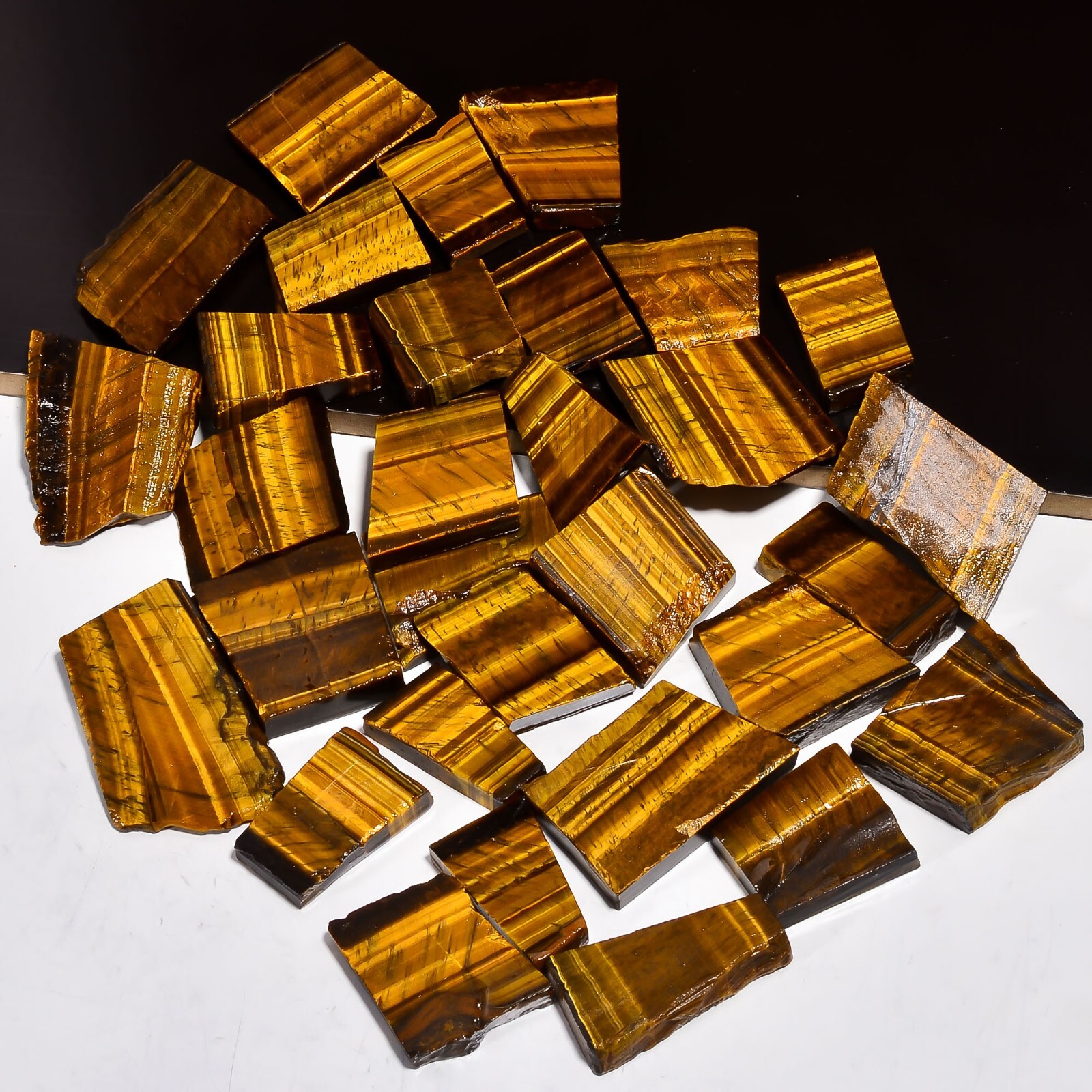 Natural Tiger’s Eye Slice Rough Gemstone Raw Tiger Eye Stone Small Slab