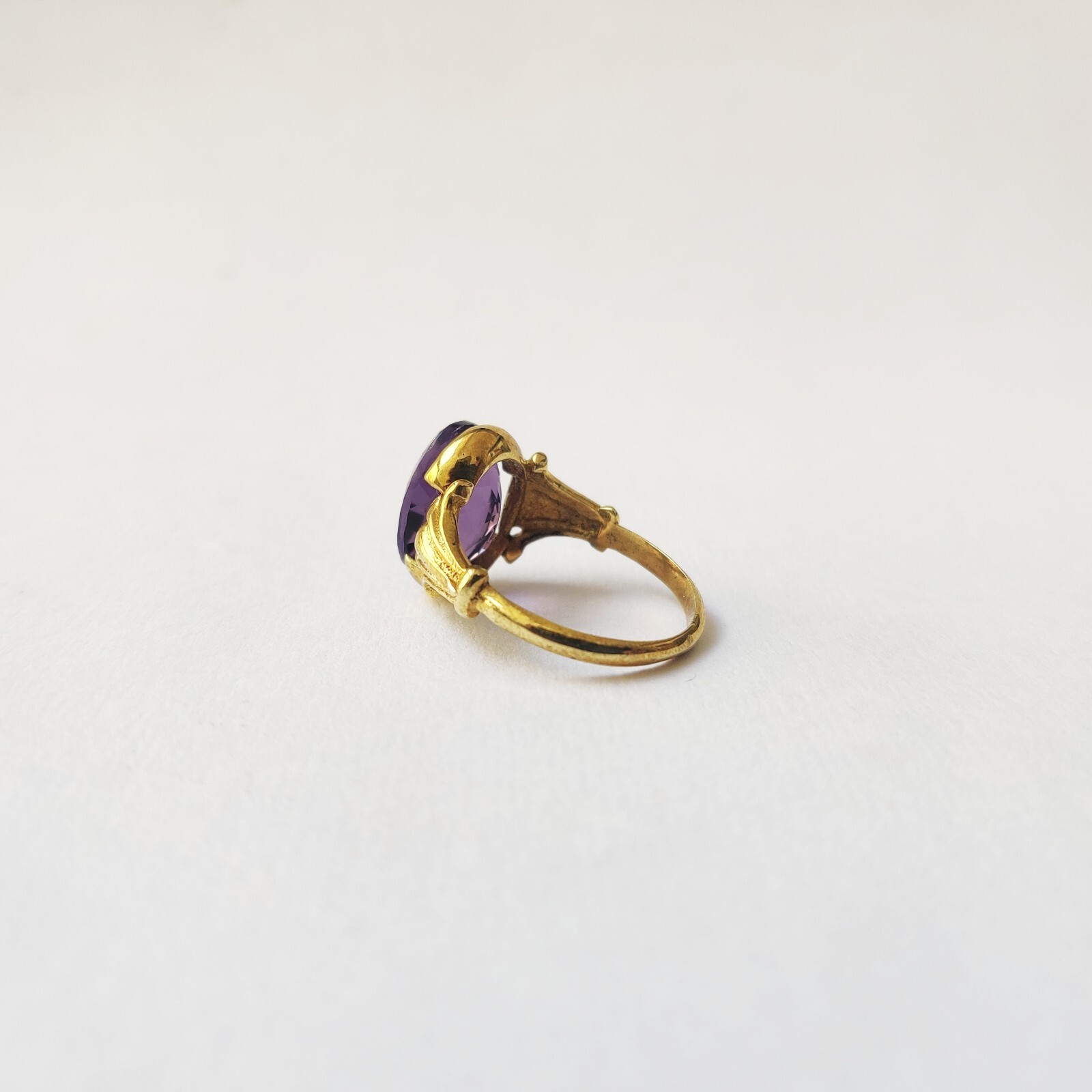 925 Starling Silver Created Amethyst Ring Size 7 Handmade Art And Deco Victorian