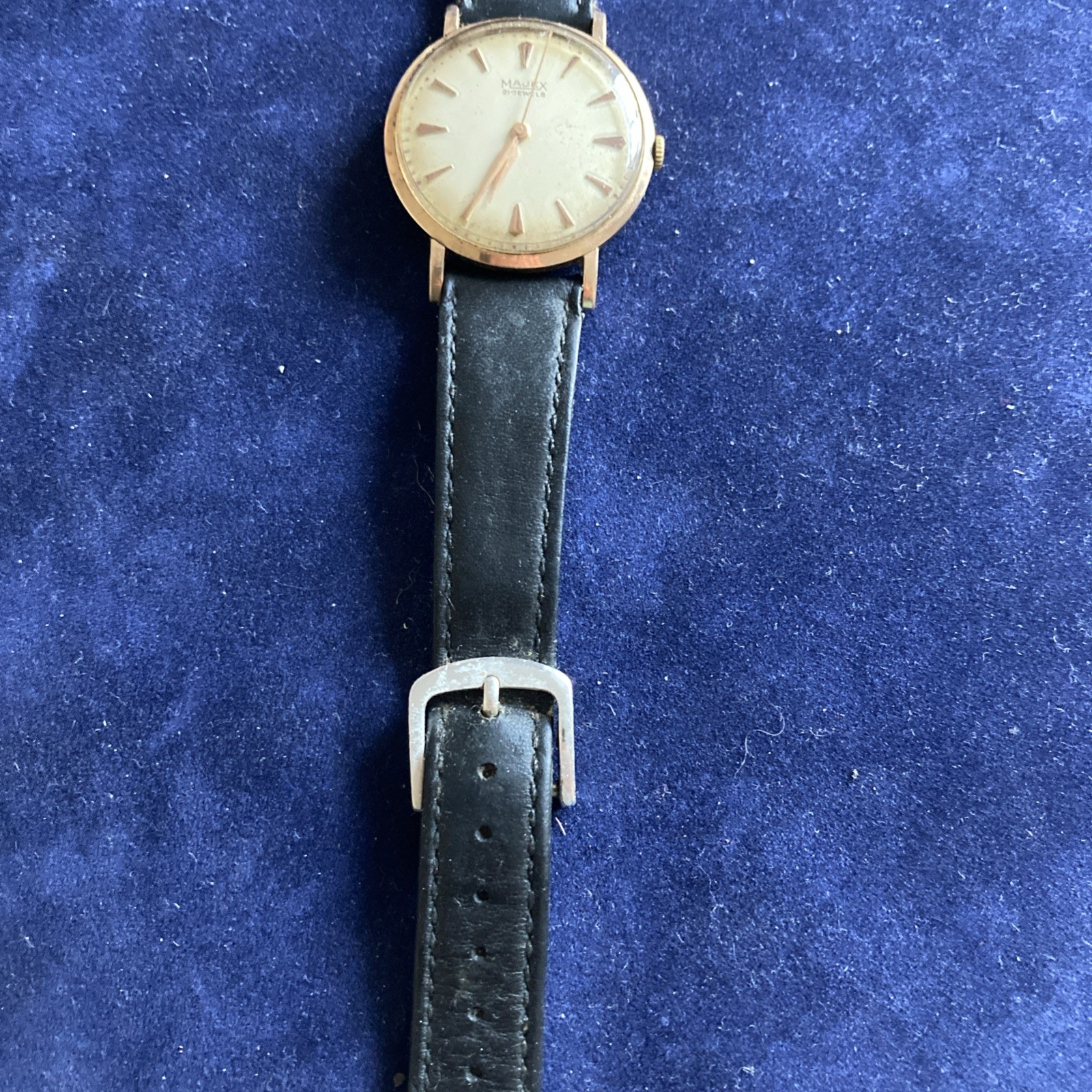Mid century Majex 9ct Gold 21 Jewels Manual Wind Mens Watch