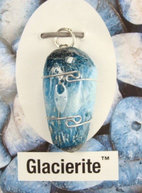 1.3″/32mm Glacierite wire wrapped Pendant #617