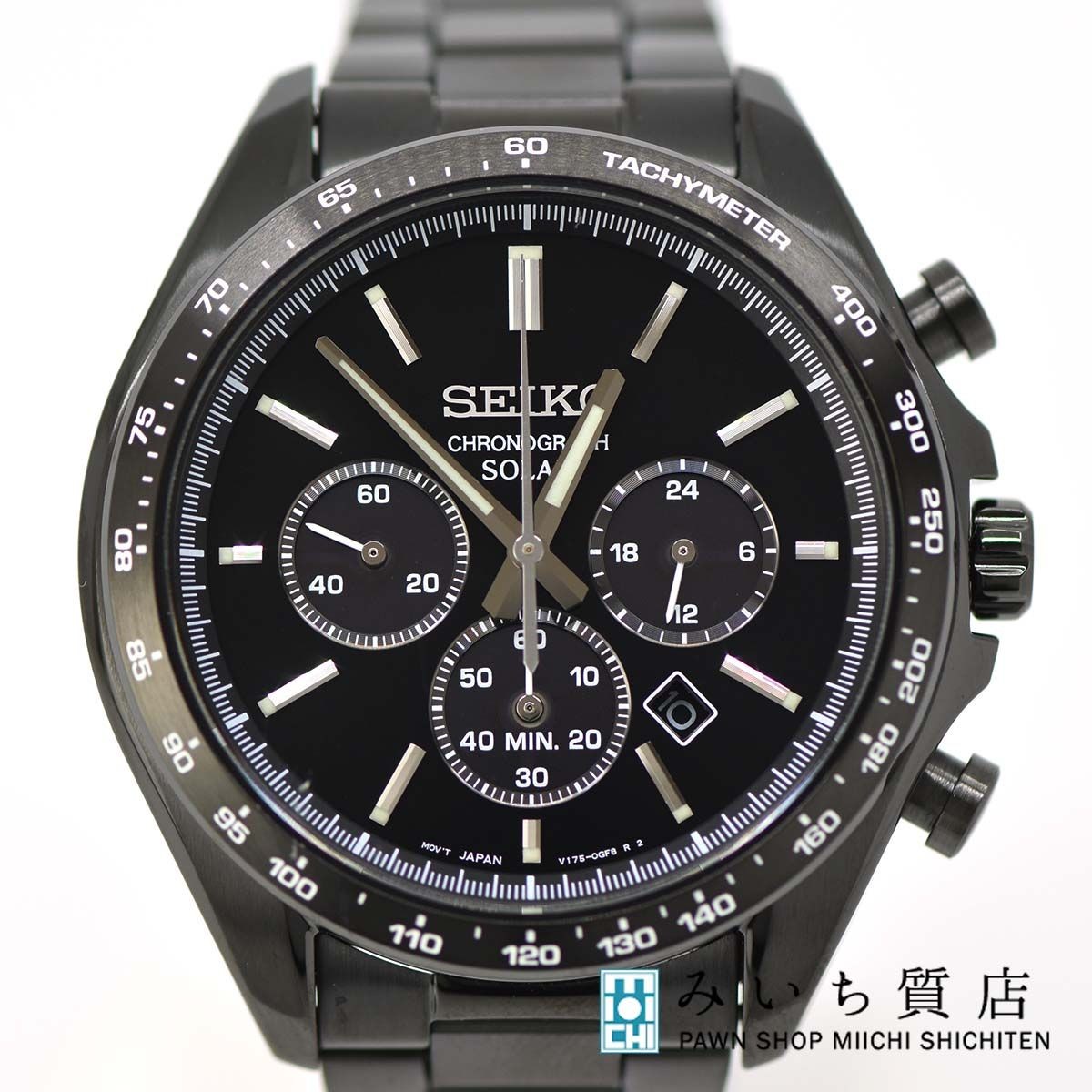 Watch SEIKO SBPY169 Solar Chronograph Black SS 23s68 1