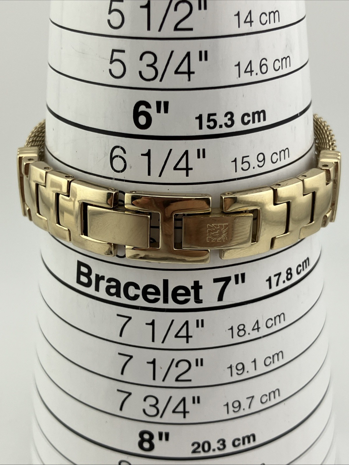 Anne klein Ladies 23mm Watch Hidden Dial Gold Tone Rope Band 6.25″ Ak1046 -RUNS
