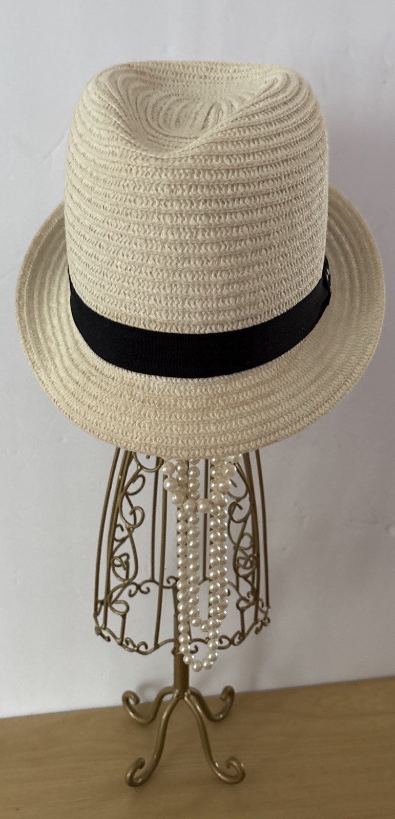 Gold Mannequin Coated Wire Intricate Details Hat Or Jewelry Display 21”H