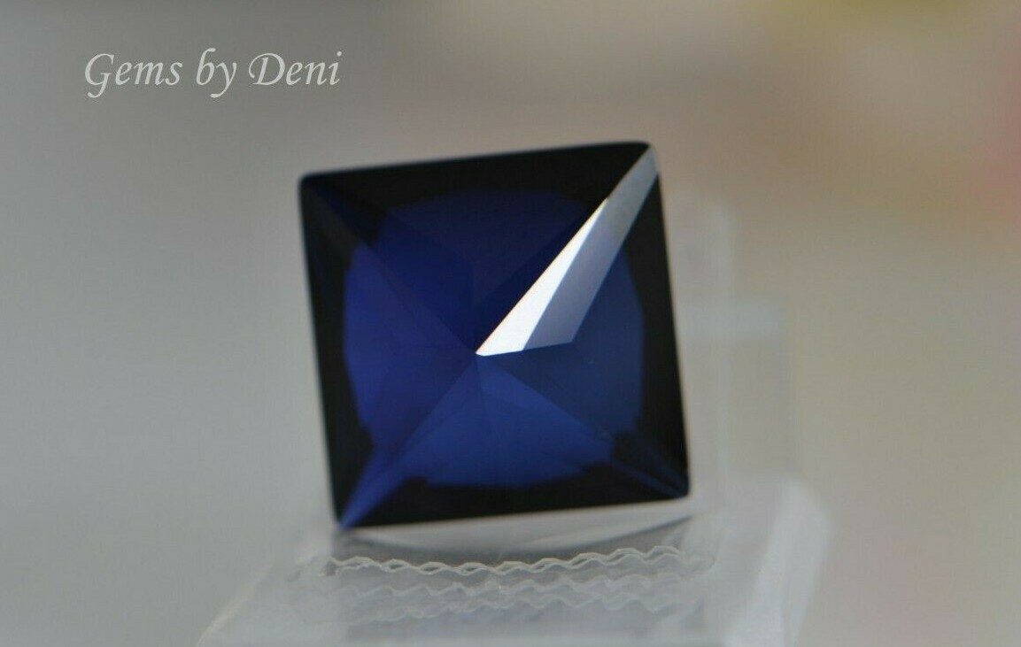 Lab-Created Blue Sapphire Square Faceted (2x2mm-12x12mm)
