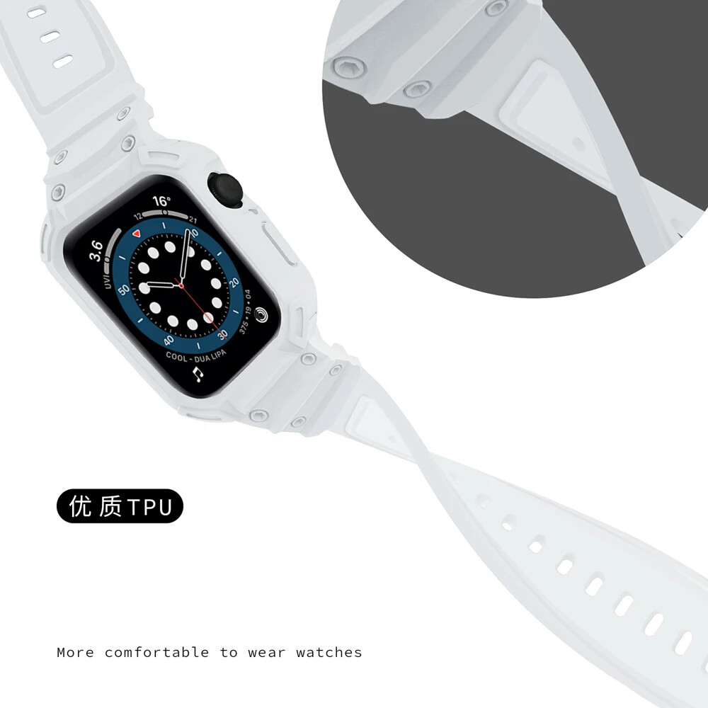 Protect TPU Rubber Case for Apple Watch Strap Series 10 42 46mm Watch Band Cover