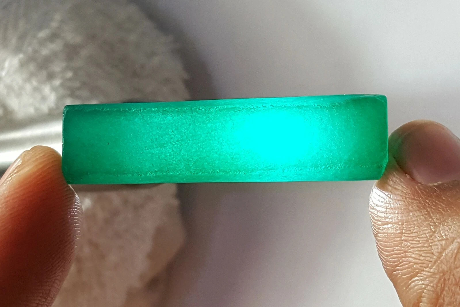 Natural Green Emerald 36.34 Ct Loose Gemstone Pencil Rough Certified A+ Quality